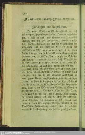 Fünf und zwanzigstes Capitel. Zeitschriften und Tagesblätter