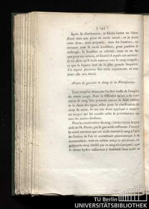 Moyen de garantir le sang de la putréfaction