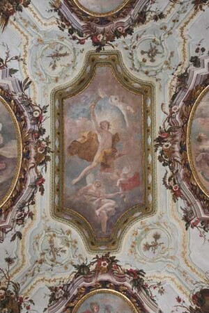 Apoll als Sonnengott zwischen Allegorien der vier Elemente — Apoll als Sonnengott