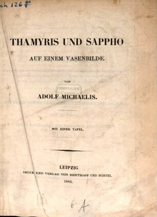Thamyris und Sappho auf einem Vasenbilde