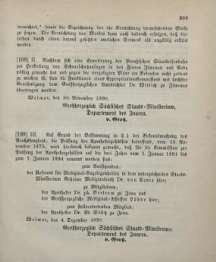 109. Ministerial-Bekanntmachung, die Prüfung der Apothekergehülfen betreffend