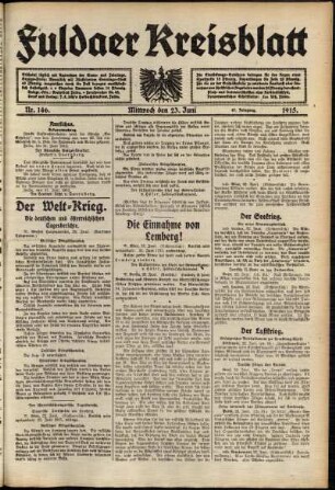 Ausgabe vom Mittwoch, den 23. Juni 1915.