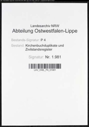 Zivilstandsregister der Stadt Lippstadt (T 1811). (Gemeinde: Lippstadt, Kreis Lippstadt)