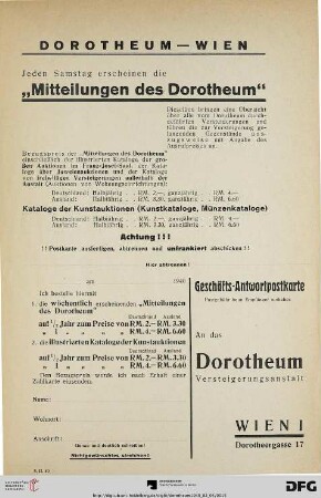 Mitteilung des Dorotheum