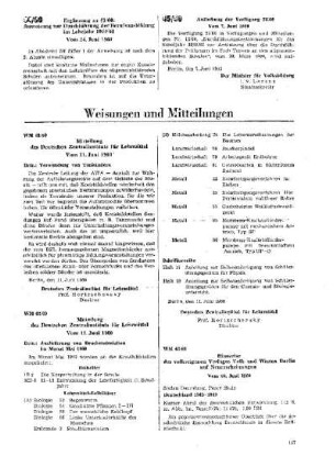 Aufhebung der Verfügung 28/60 : 45/60 vom 7. Juni 1960