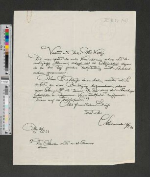Brief an [Gustav Oelsner]