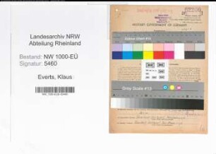 Entnazifizierung Klaus Everts, geb. 27.09.1901 (Angestellter)
