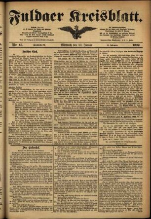 Ausgabe vom Mittwoch, den 20. Januar 1909.