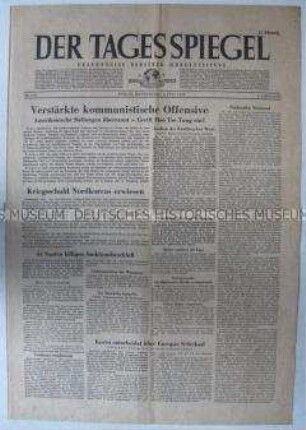 (West)-Berliner Tageszeitung "Der Tagesspiegel" u.a. zum Korea-Krieg und zum Tod des Mafia-Gangsters Salvatore Giuliano