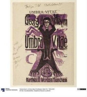 Georg Heym, Umbra vitae (Frontispiz)