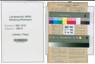 Entnazifizierung Franz Lehnen , geb. 26.11.1902 (Schaffner)