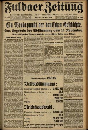 Ausgabe vom Dienstag, den 14. November 1933.