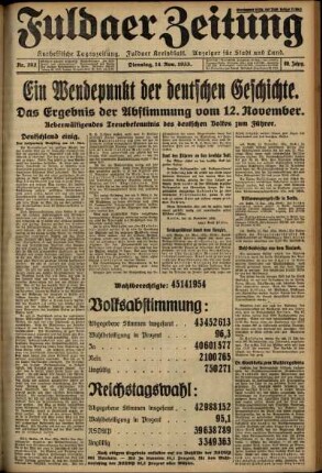 Ausgabe vom Dienstag, den 14. November 1933.