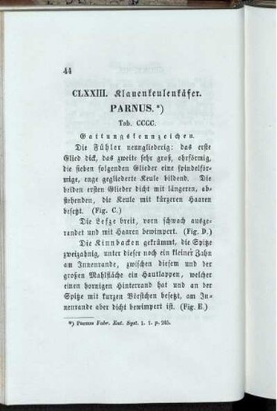 CLXXIII. Klauenkeulenkäfer. Parnus-