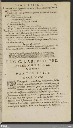 Pro C. Rabirio, Perduellionis Reo, Ad Quirites. Oratio XVIII.