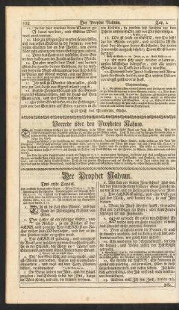 Vorrede über den Propheten Nahum