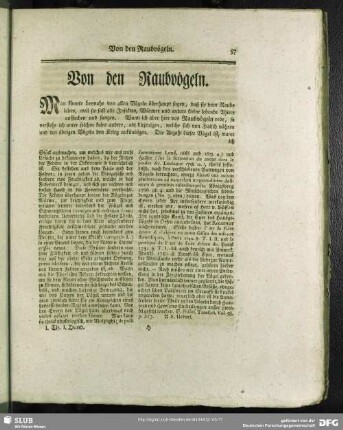 Von den Raubvögeln