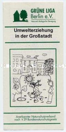 Werbeprospekt der Grünen Liga zur Umwelterziehung
