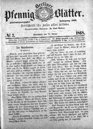 No. 2, Sonnabend, den 11. Januar