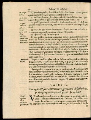 Caput IV. Sine igne, & sine additamento, spontanea destillatione, ex rite praeparatis plantis prodit * volatile.