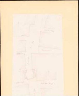 Das Hohe Tor, Schleswig: Lageplan und Grundriss des 1883 abgerissenen Stadttores, Maßstabsleiste (Meter)