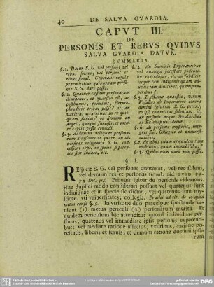 Caput III. De Personis Et Rebus Quibus Salva Guardia Datur