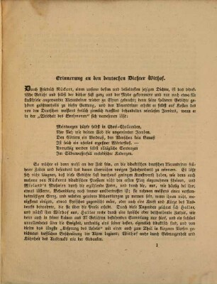 Erinnerung an den Deutschen Dichter Withof