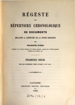 Mémoires et documents. 19. 1862