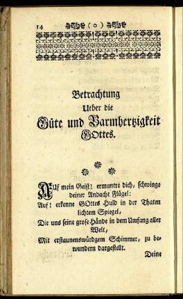 Betrachtung ueber die Güte und Barmherzigkeit Gottes.