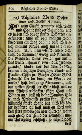 Tägliches Abend-Opfer eines andächtigen Christen.