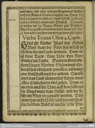 Verba Textus Oseæ 4. Capit.