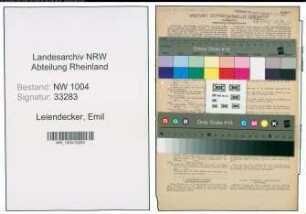 Entnazifizierung Emil Leiendecker , geb. 25.05.1877 (Bahnbeamter)