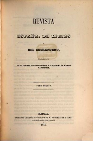 Revista de España, de Indias y del extrangero. 4, 4. 1845
