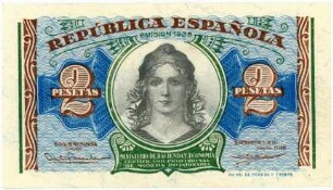 Geldschein, 2 Pesetas, 1938
