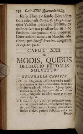 Caput XXII. De Modis, Quibus Obligatio Feudalis Solvitur.
