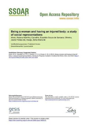 Being a woman and having an injured body: a study of social representations