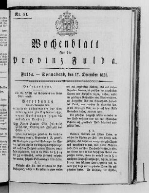 Nr. 51, Ausgabe vom 17. Dezember 1831 [S. 938/939 fehlt]