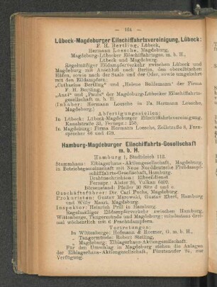 Lübeck-Magdeburger Elbschiffahrtsvereinigung, Lübeck: