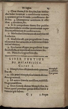 Liber Tertius. De Metaphysica