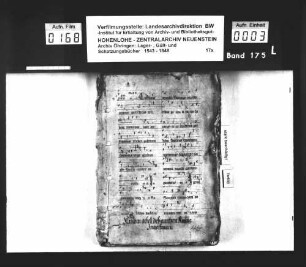Verzeichnis der Einkünfte der Kirchen und Heiligen im Amt Ingelfingen (Ingelfingen, Belsenberg, Crispenhofen, Hermuthausen (Dörrenzimmern) und zu Hohebach (fortgeführtes Exemplar mit nichtdatierten Nachträgen).