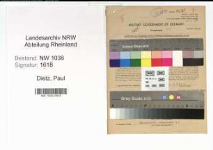 Entnazifizierung Paul Dietz , geb. 01.09.1896 (Angestellter)