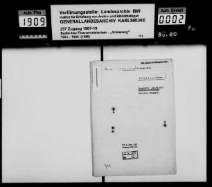 Bärtig, Wolfgang Witwe Bruchsal Zwangsversteigerung Lagerbuch-Nr. 1011 Bruchsal