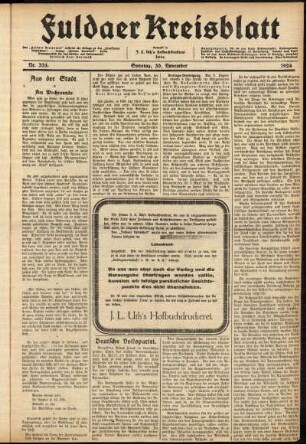 Ausgabe vom Sonntag, den 30. November 1924.