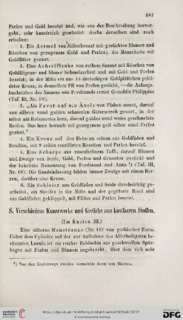 S. Verschiedene Kunstwerke und Geräthe aus kostbaren Stoffen