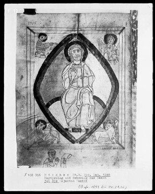 Martyriologium mit dem Nekrologium aus dem Kloster Seeon — Majestas Domini, Folio 85verso