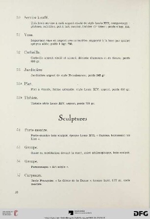 Sculptures (Nr. 54-67B)