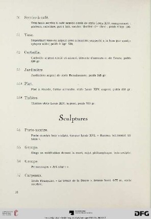 Sculptures (Nr. 54-67B)