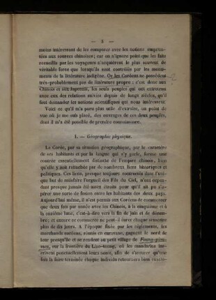 I. Géographie physique.