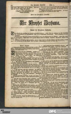 Der Prophet Zephania.