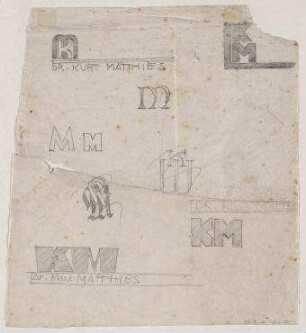 Monogrammentwürfe für Kurt Matthies